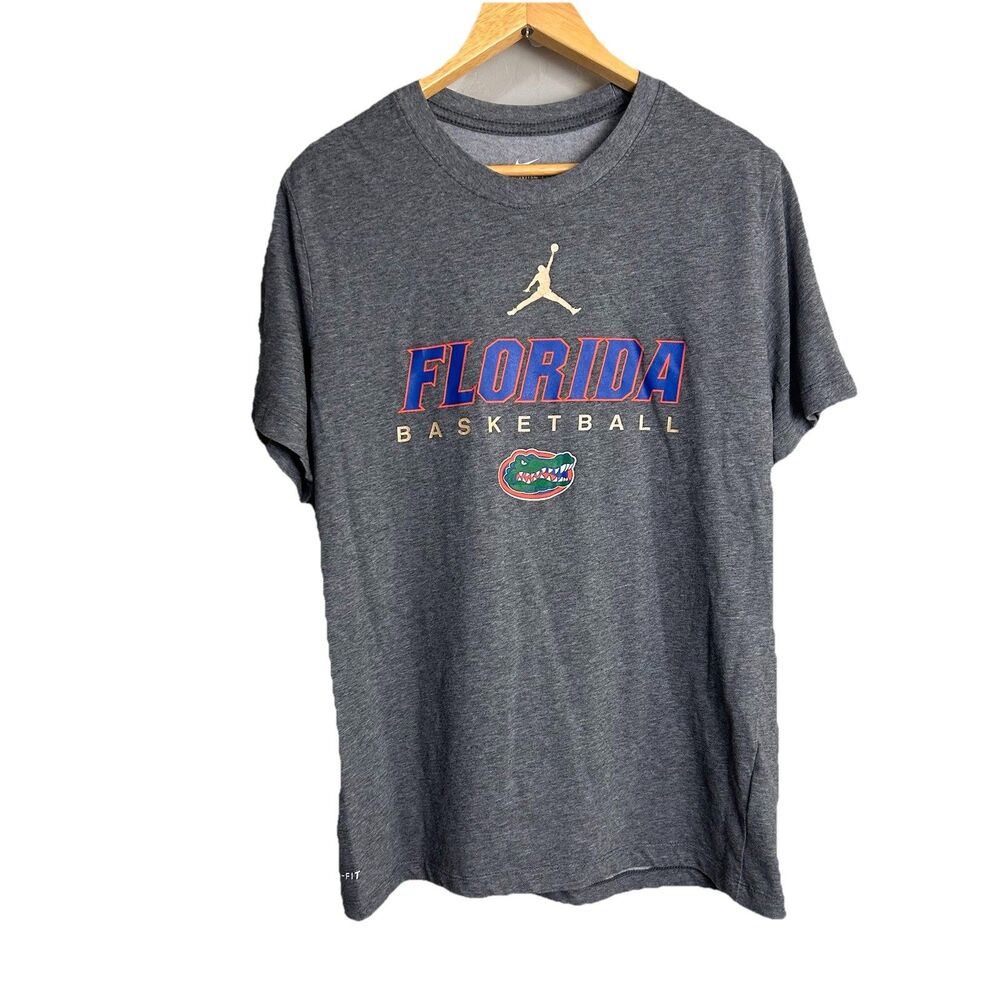 Nike Jordan Florida Gators Team Issue Dri-Fit T-Shirt Gray Men’s Sz M Basketball